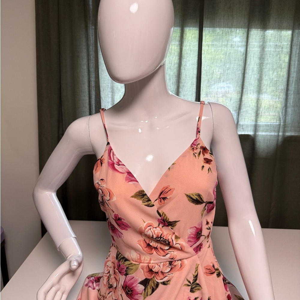 Lulu's Pink Floral Maxi Dress